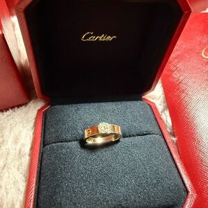 Cartier engagement pink love gold ring  with Diamond size 49